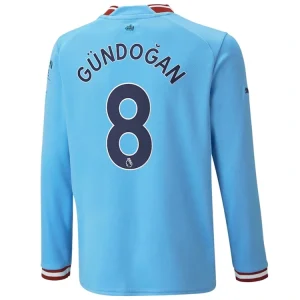 koszulki piłkarzy Manchester City İlkay Gündoğan 8 Długi Rękaw Główna 2022-23