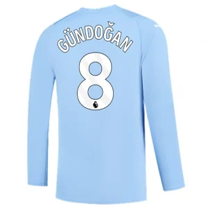 koszulki piłkarzy Manchester City İlkay Gündoğan 8 Długi Rękaw Główna 2023-24